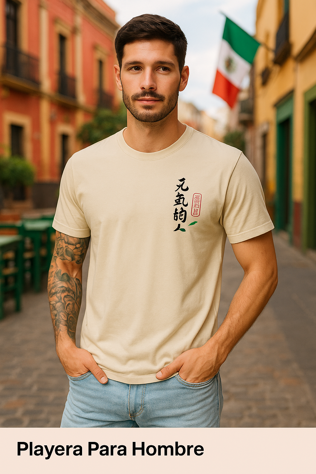 Playera Para Hombre Gato De La Suerte (8208274817247)