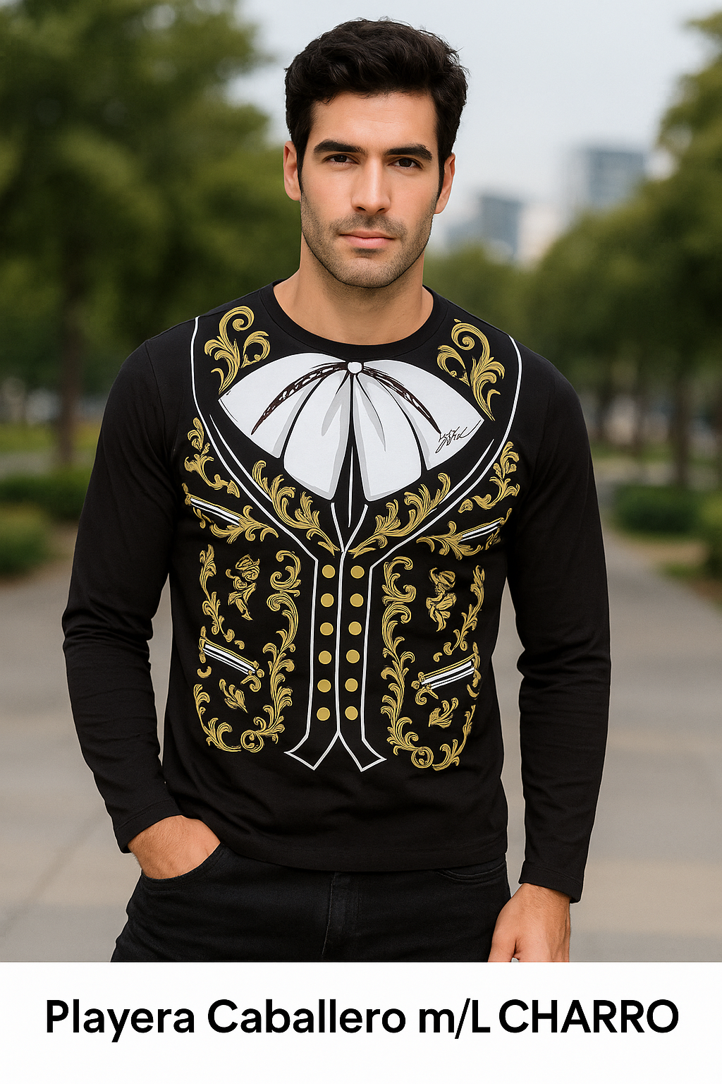 Playera Caballero m/L CHARRO (7824746250463)