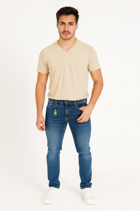 Pantalon Caballero Mezclilla / BOLSA LISA  INDIGO (9138797510879)