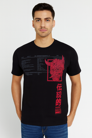 Playera Caballero MC / Samurai NEGRO