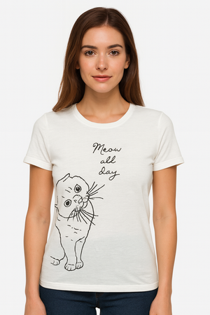 Playera Dama MC / MOM BCO BLANCO