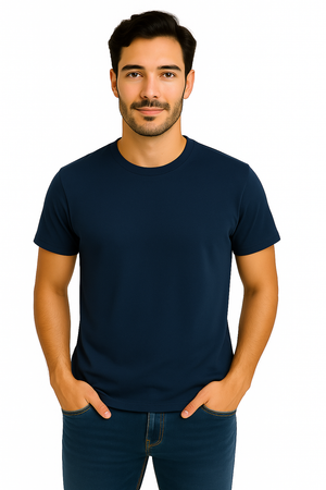 Playera Caballero MC / BASICA CUELLO REDONDO  MIDNIGHT (9123155280095)
