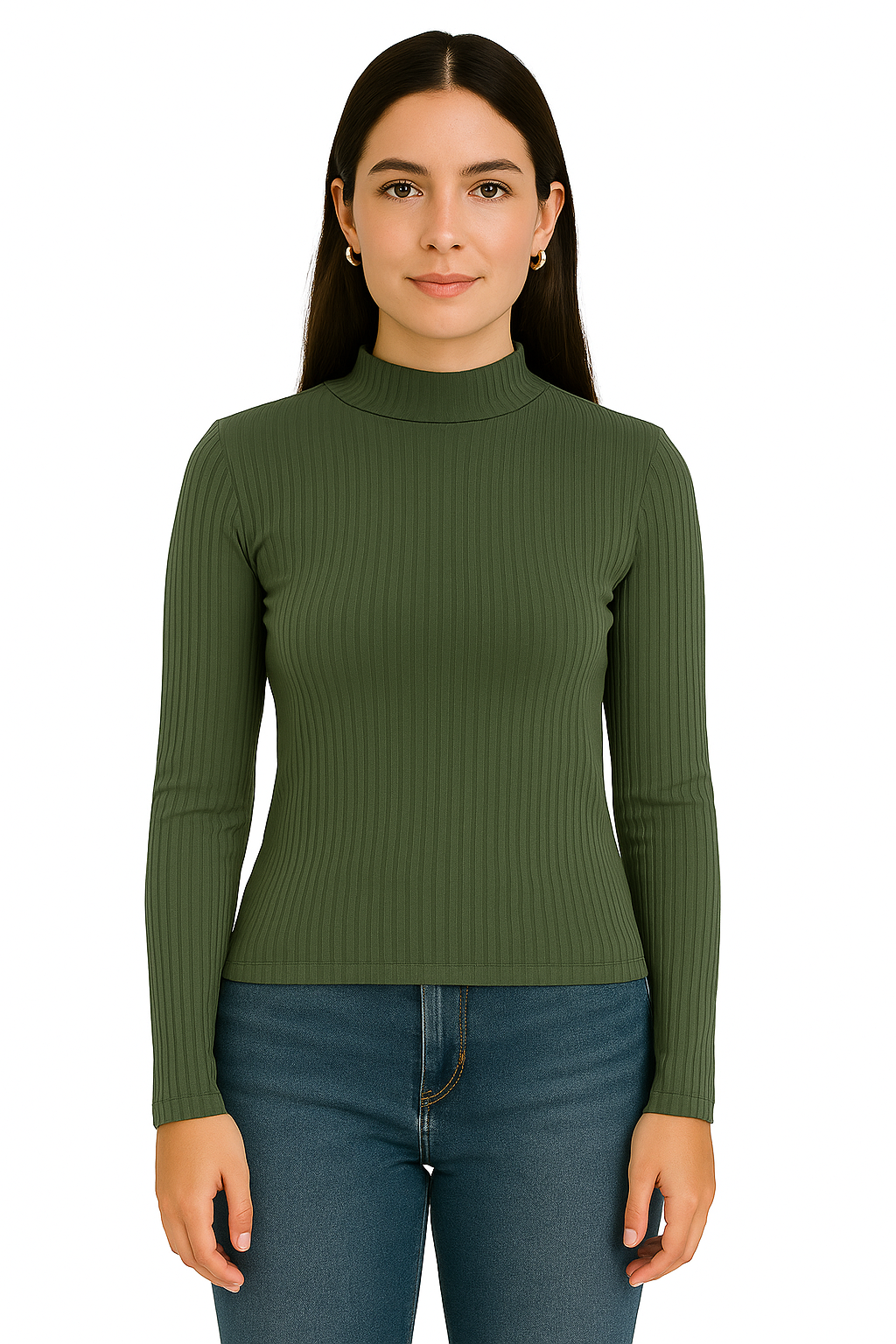 Playera Dama ML /  CUELLO RUSO OLIVE/CAPULET (9124188913887)