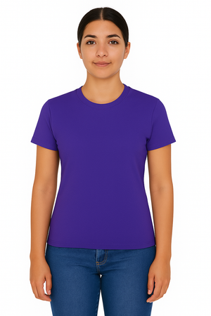 Playera Dama MC /  BASICA CUELLO REDONDO CHIFON  SKIPPERBLUE (9124159127775)