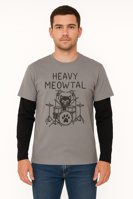 Playera Caballero ML / HEAVY  RATA/GRIS (9125652725983)