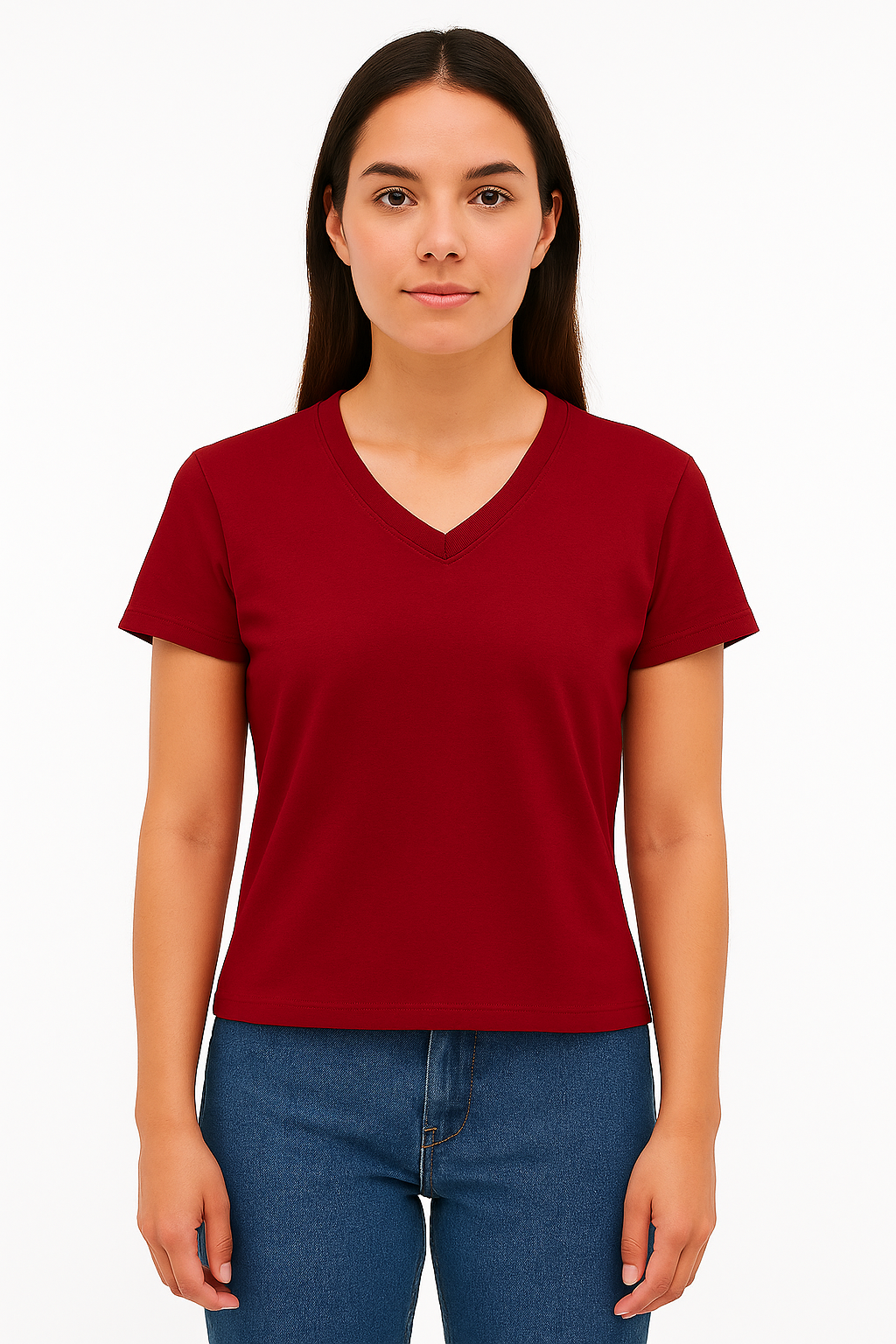 Playera Dama MC /  BASICA CUELLO "V" CHIFON SAVVIRED (9123198861535)