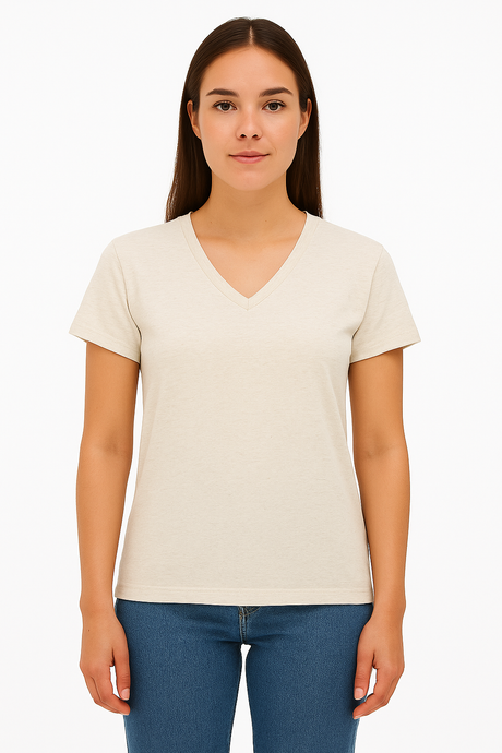 Playera Dama MC /  BASICA CUELLO "V" CHIFON  JASPEADOAVENA (9123204301023)