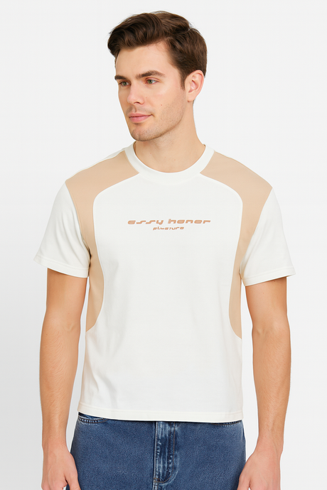 Playera Caballero MC / FUTURE HUESO/BEIGE (9136225681631)