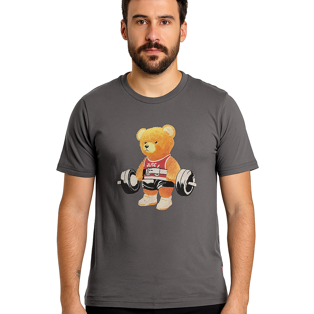 Playera Para Hombre Osito Pesas (8734662099167)