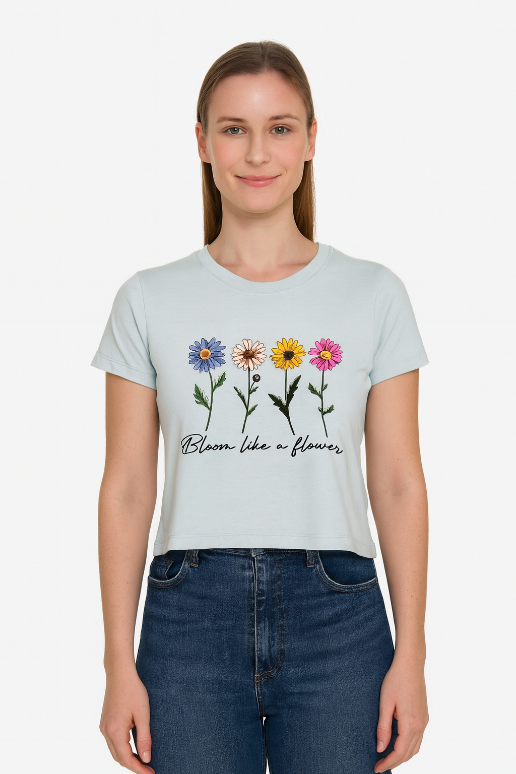 Playera Dama MC / BLOOM CIELO (9042768888031)