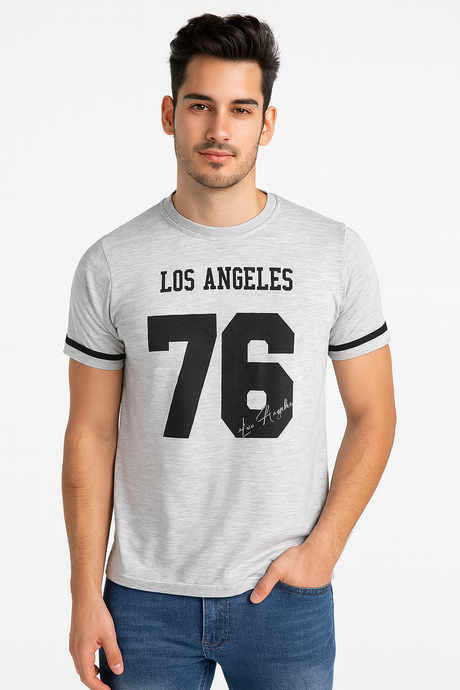 Playera Caballero  MC / 76 LA   CEMENTO/NEGRO (9059787112671)