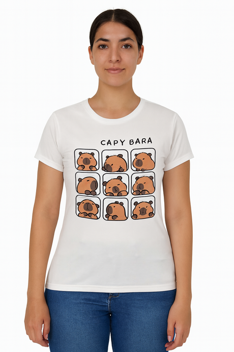 Playera Dama MC / CAPYBARA  HUESO (9063711604959)