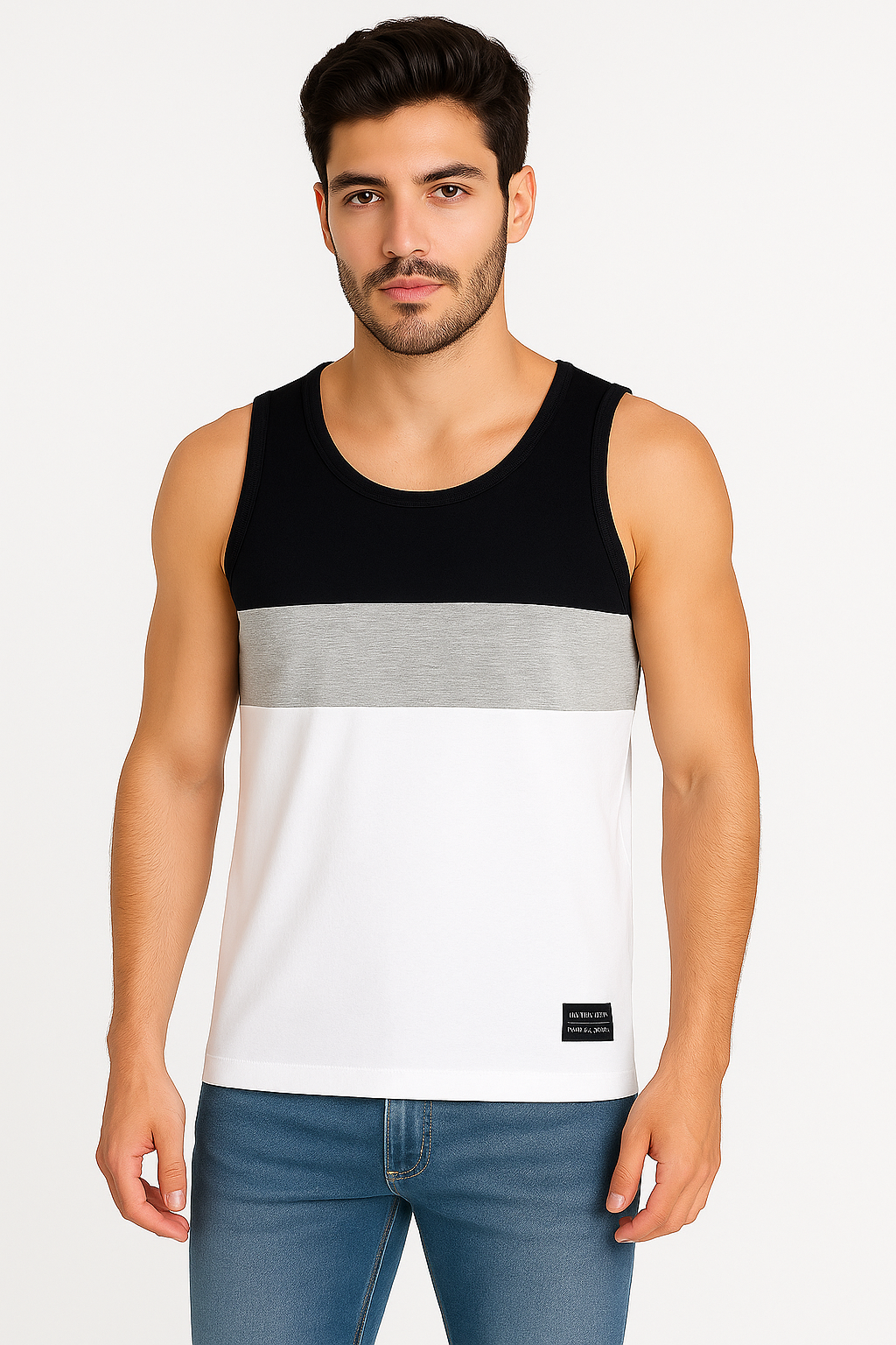 Tank Top Caballero / CORTES NY NEGRO/BCO/JAS (9001702129887)