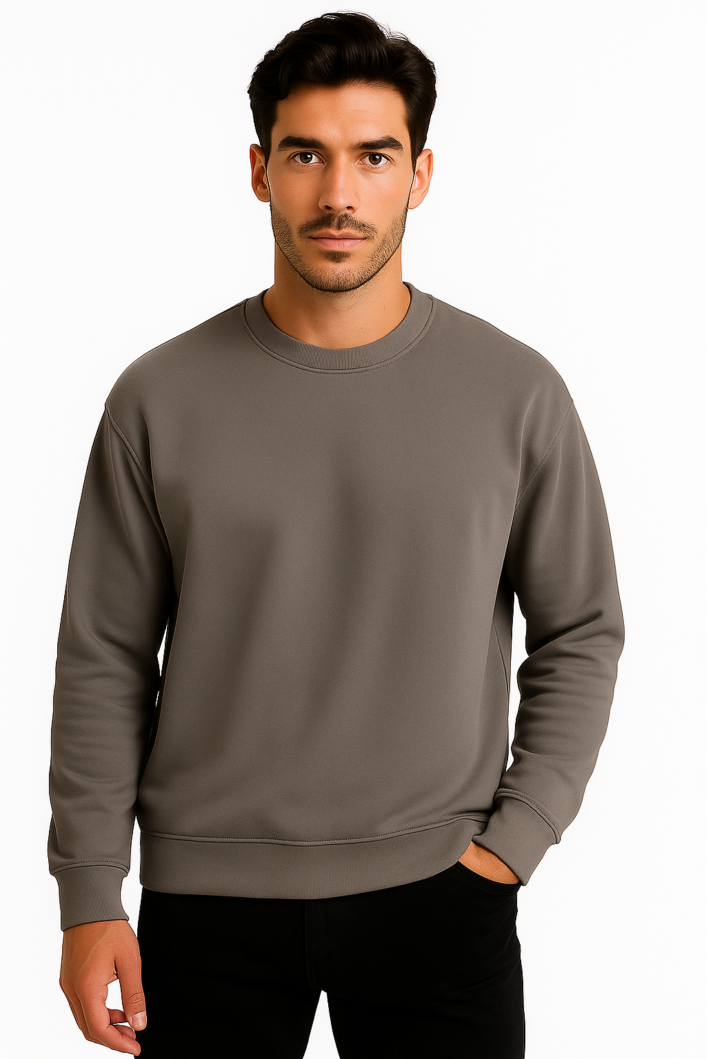 Sudadera FT Caballero ML / BASICA CUELLO REDONDO STONE (9002923720927)