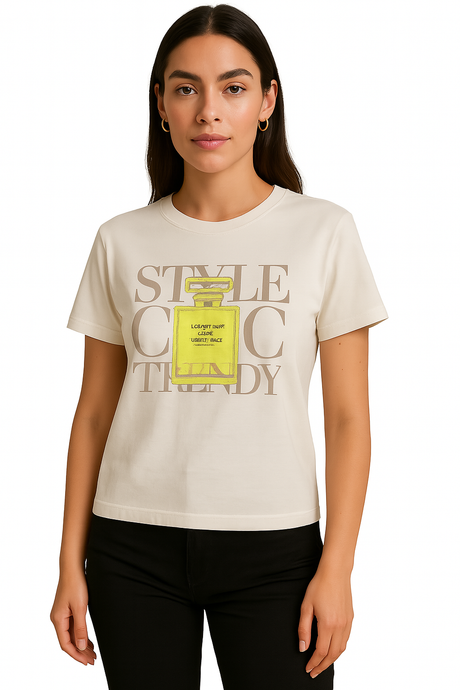 Playera Dama MC / TRENDY HUESO (9000253587679)