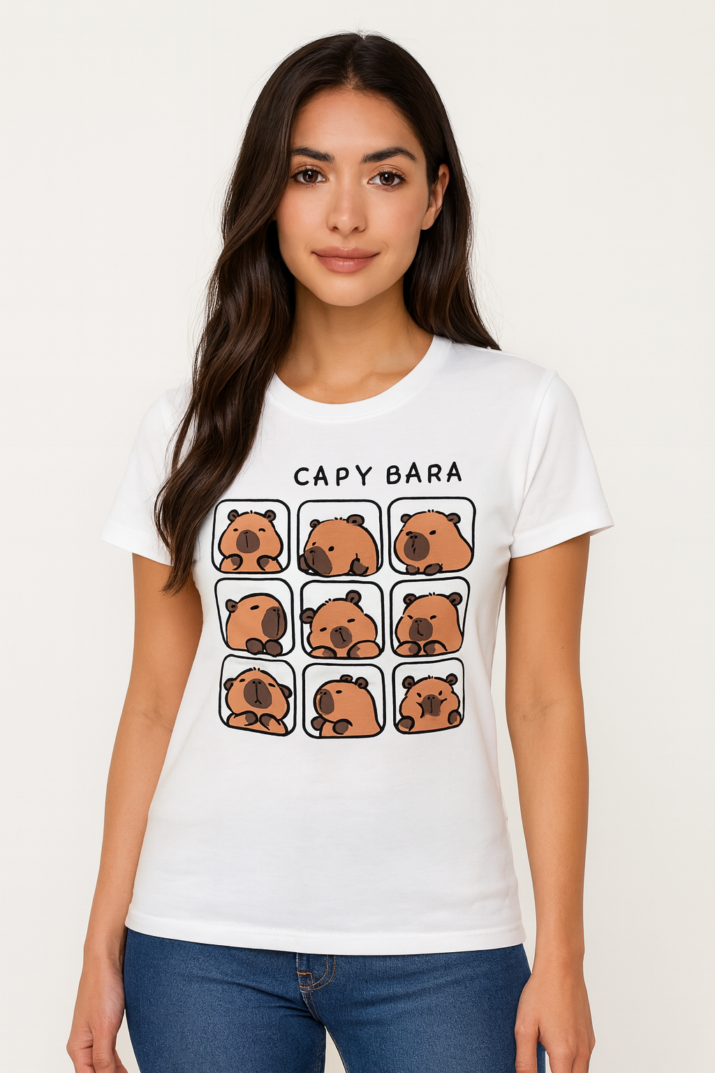 Playera Dama MC / CAPYBARA  HUESO (9063711604959)