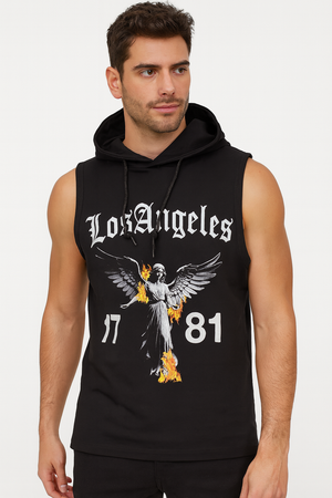 Tank Top Caballero / LOS ANGELES  NEGRO