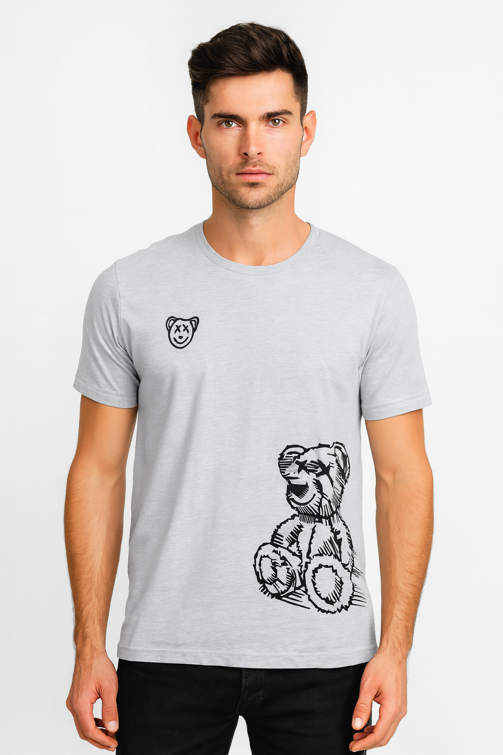 Playera Caballero MC / OSO DOBLE GRIS/CLARO