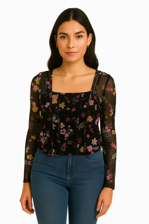 Playera Mesh flores (8386946466015)