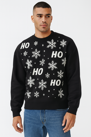 SUDADERA HO HO NAVIDEÑA  NEGRO (9079173775583)