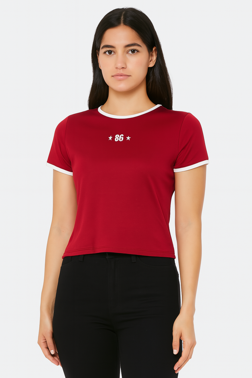 PLAYERA DAMA MC / BIES EN HOMBRO VINO (9079701242079)