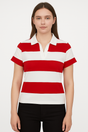PLAYERA POLO MC / DAMA RAYAS BCO-RJO ROJO/BLANCO (9079560110303)