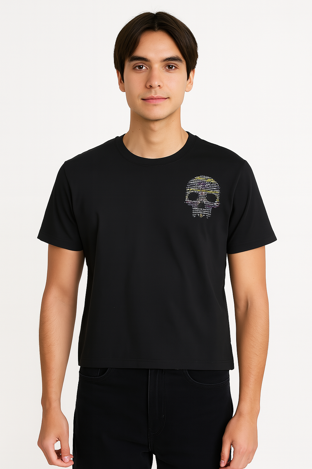 Playera Caballero MC  / CRANEO LETRAS (8923138687199)