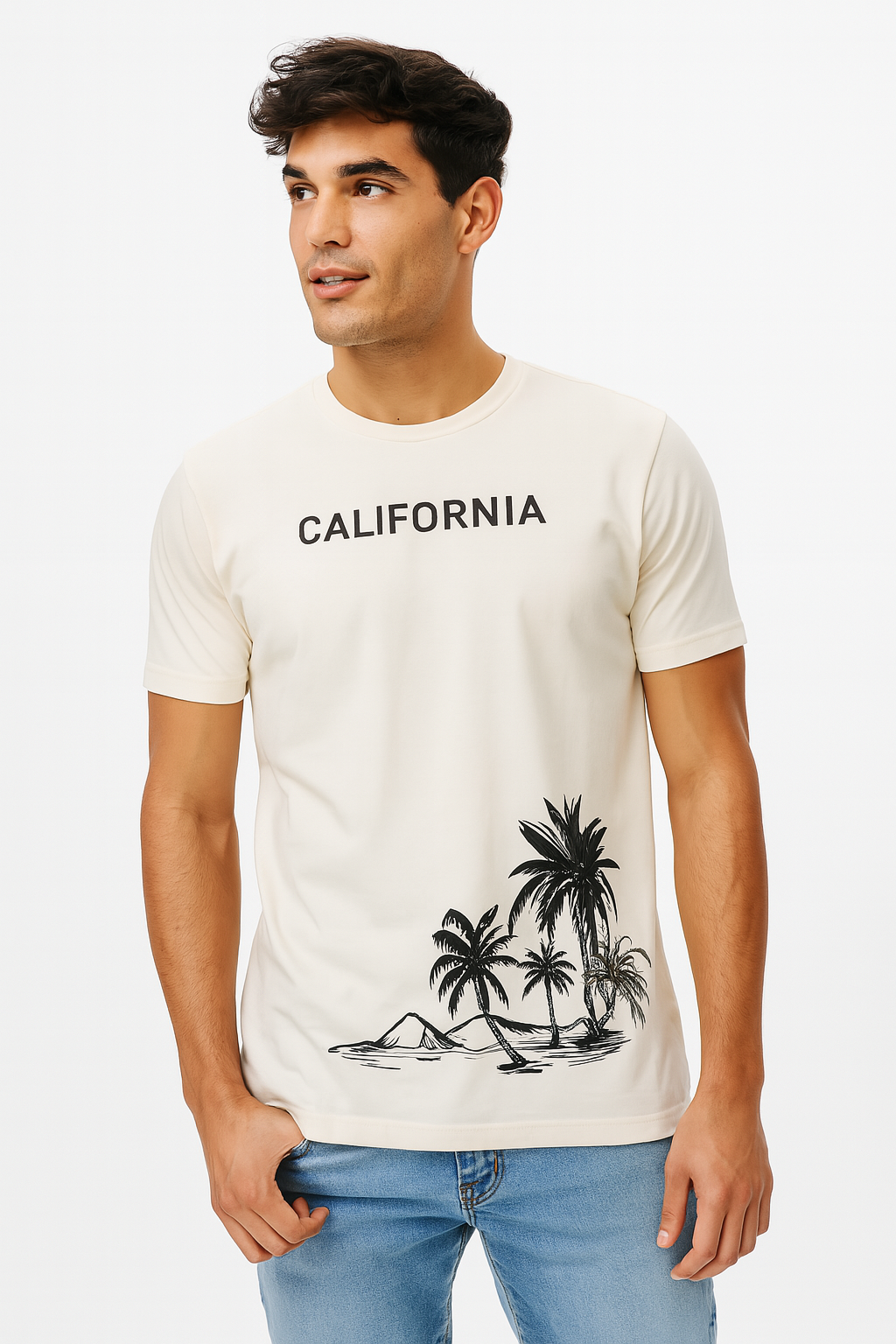 Playera Caballero MC / CAL PALMERAS  BEI (9014217179359)