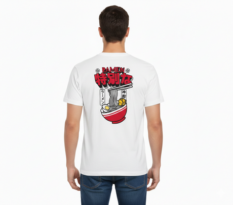 Playera Caballero MC / RAMEN  BLANCO