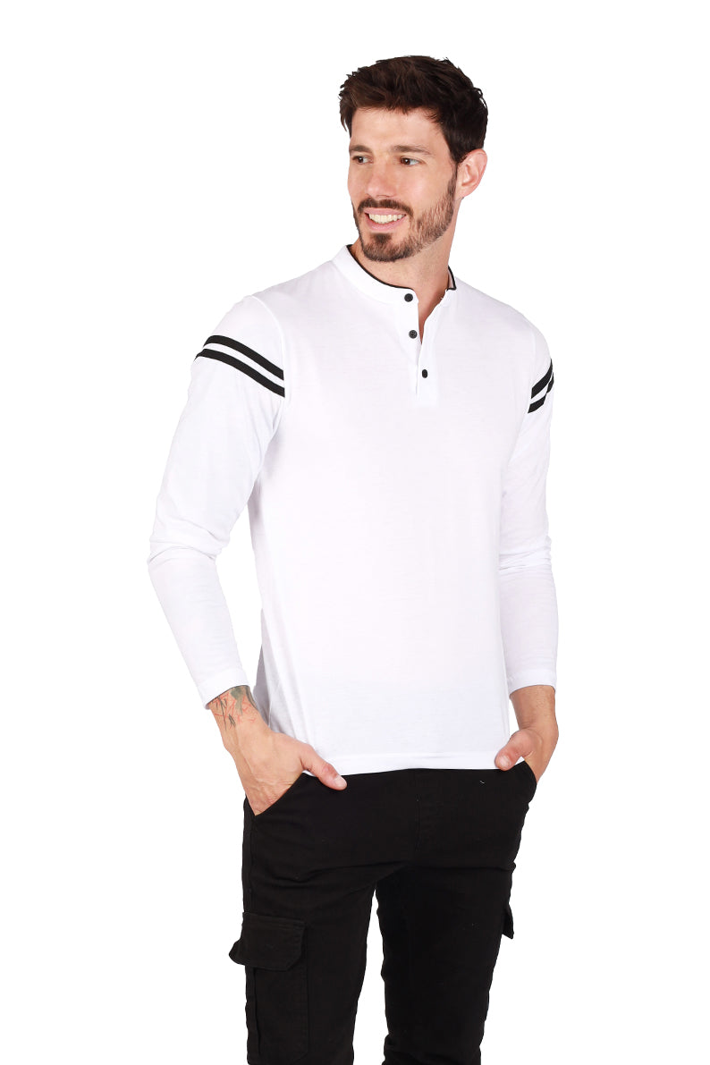 Playera Henley Franja mangas (7743001395423)