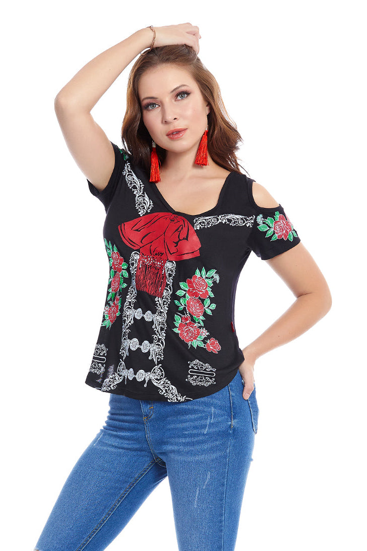 Playera Offshoulder Charra