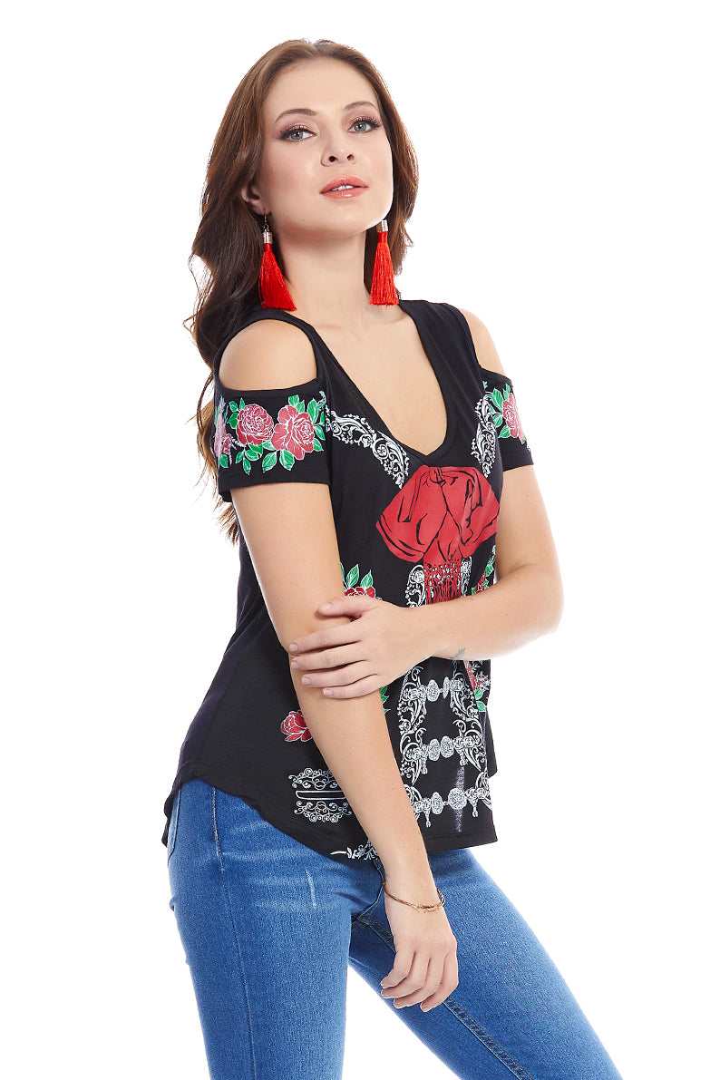 Playera Offshoulder Charra