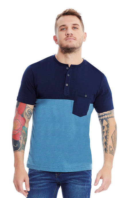 Playera HENLEY CON CORTE Y BOLSA (8126086316255)