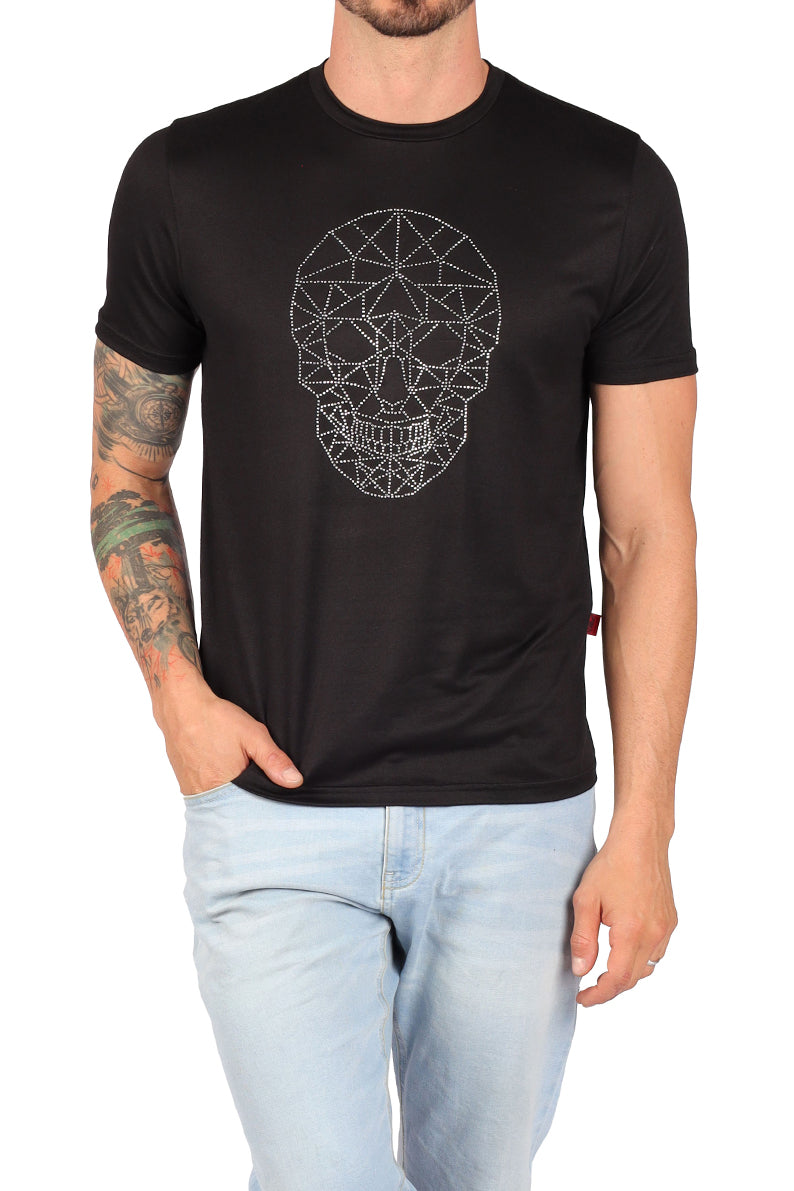 Playera Caballero MC / CRANEO BLING BLING  NEGRO CH (8796685271263)