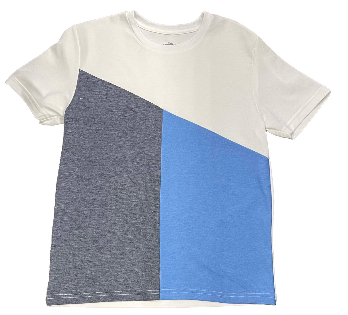 Playera Caballero MC / CORTE TRICOLOR. NEGRO/OXFORD/JASPE (8923033764063)
