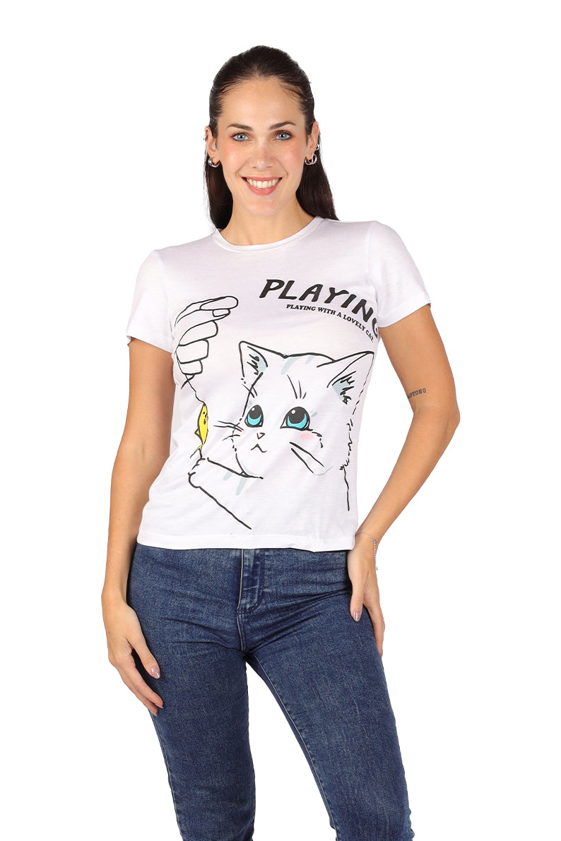 Playera Dama - GATITO (8264344076511)