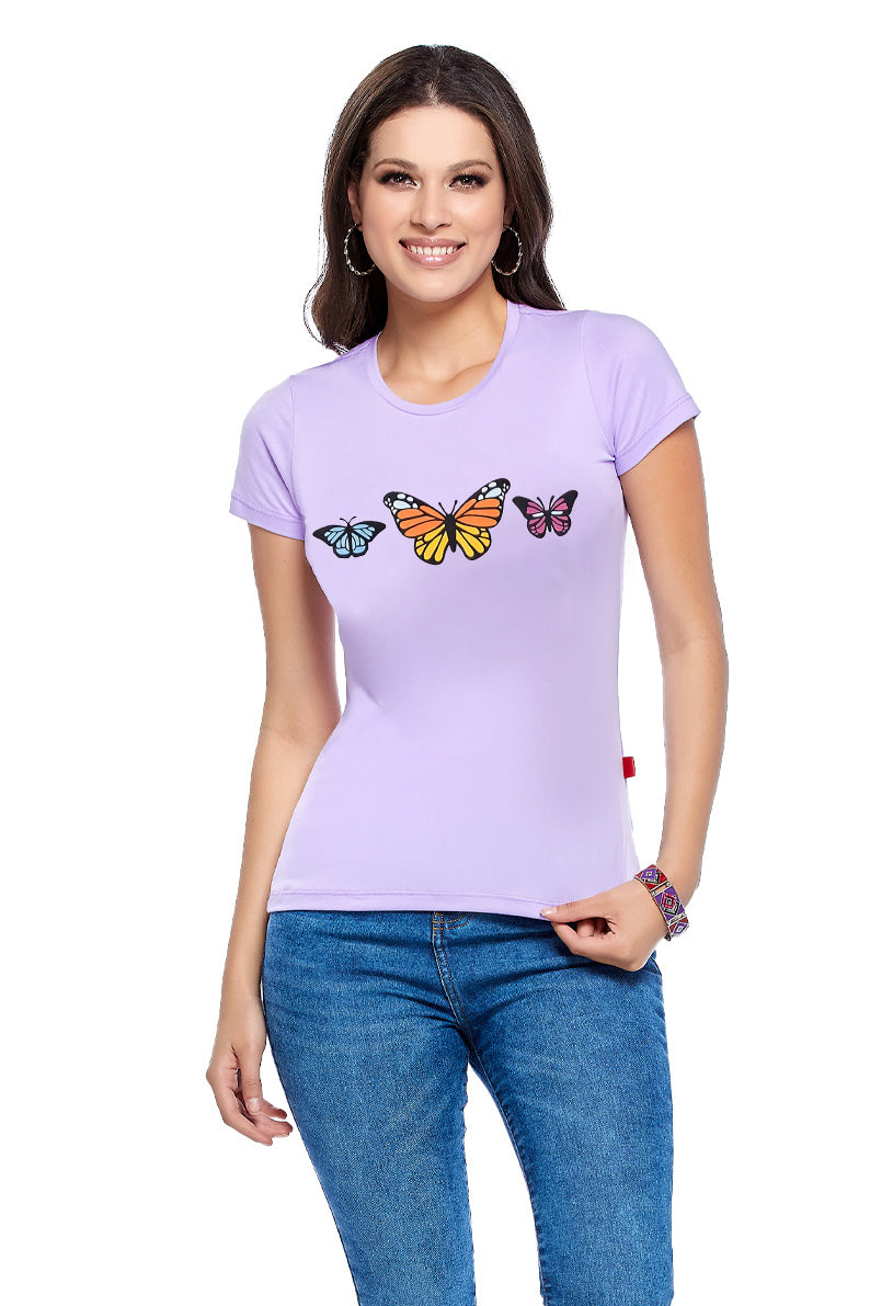 Playera Para Dama Mariposa Colores Aditivo