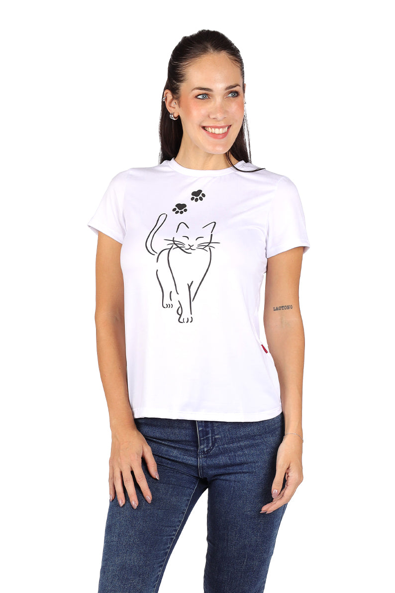 Playera GATO HUELLAS (8644456939743)