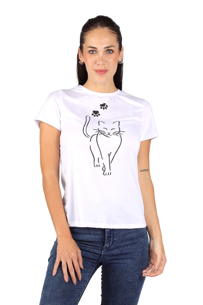 Playera GATO HUELLAS (8644456939743)