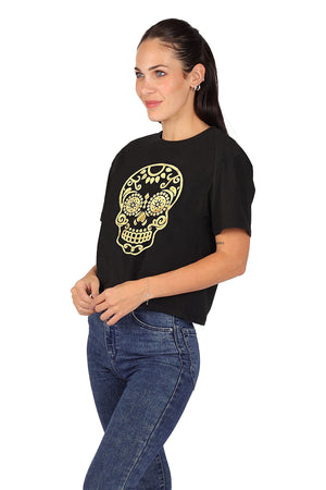 Playera Dama MC / Calavera Foil (8811382767839)