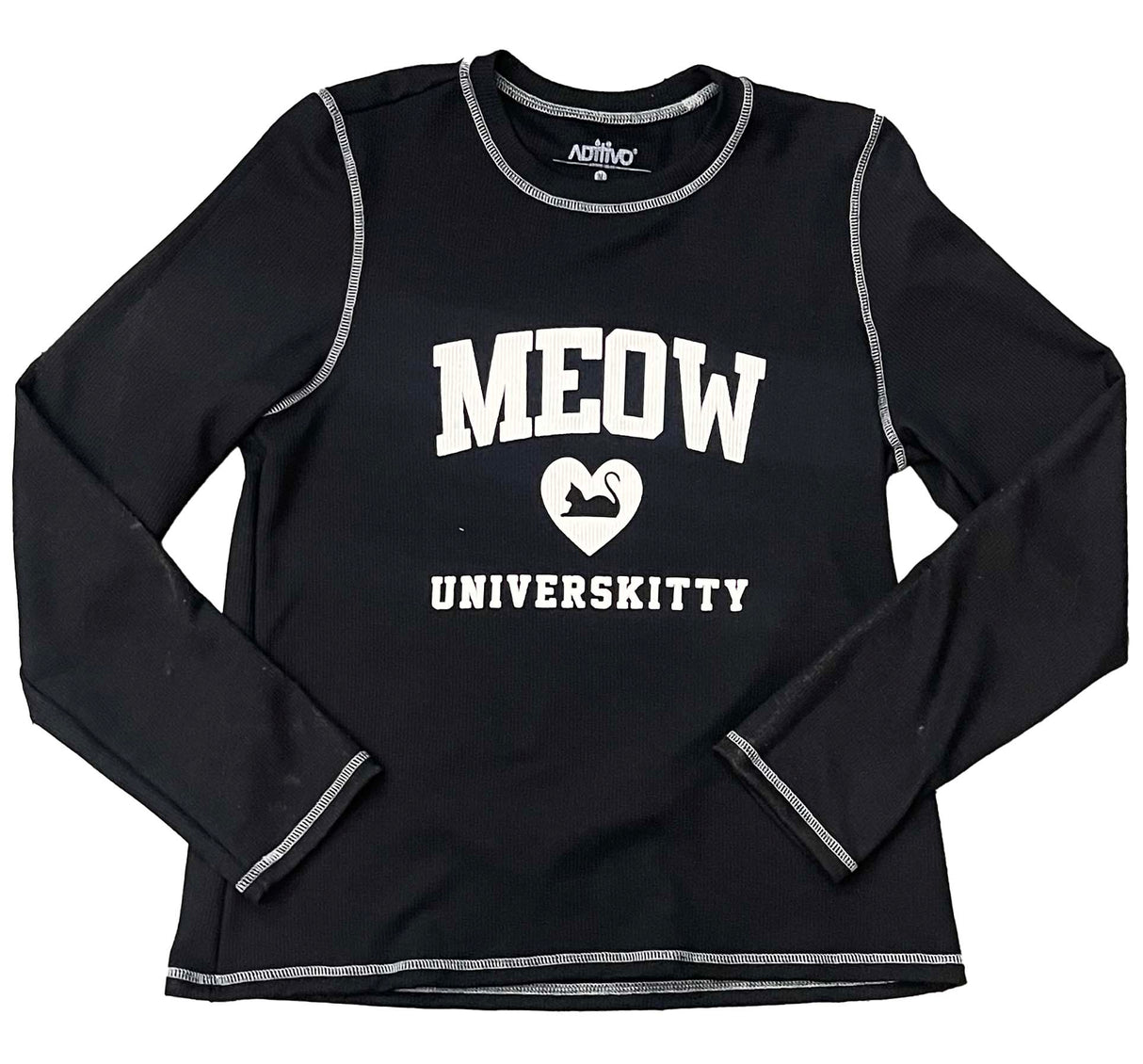 Playera Dama MC / Meow University  NEGRO (8905412968671)