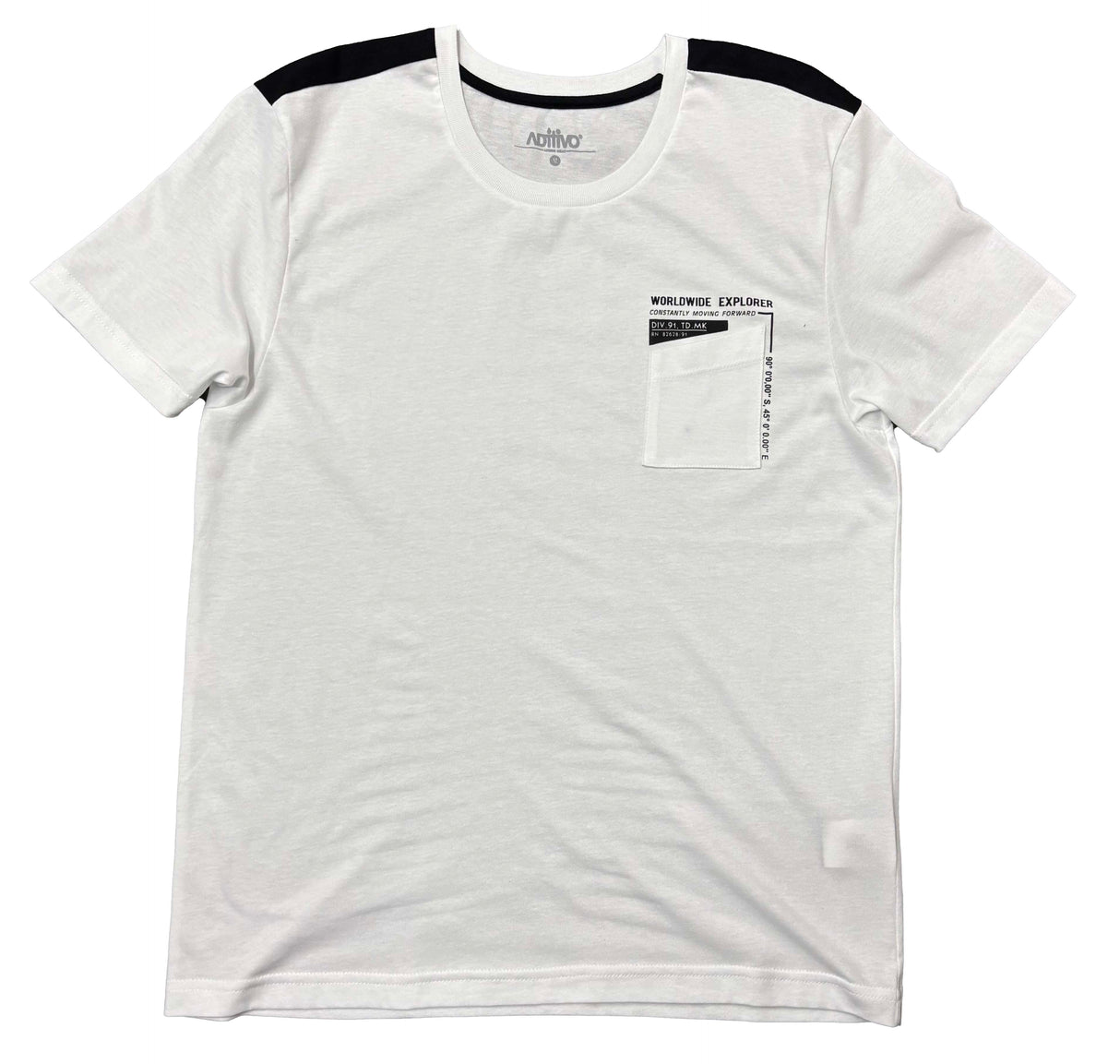 Playera Caballero MC / EXPLORER  BLANCO/NEGRO (9015815176415)