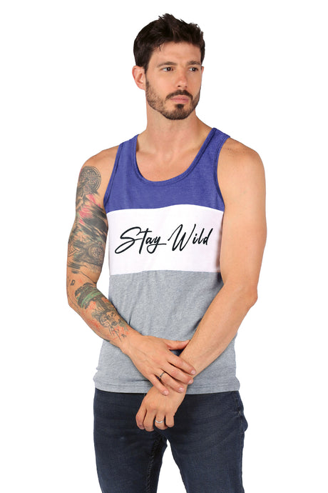 Tank Top Caballero / STAY Wild AZUL/BLANCO (8969313550559)