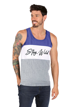 Tank Top Caballero / STAY Wild AZUL/BLANCO (8969313550559)