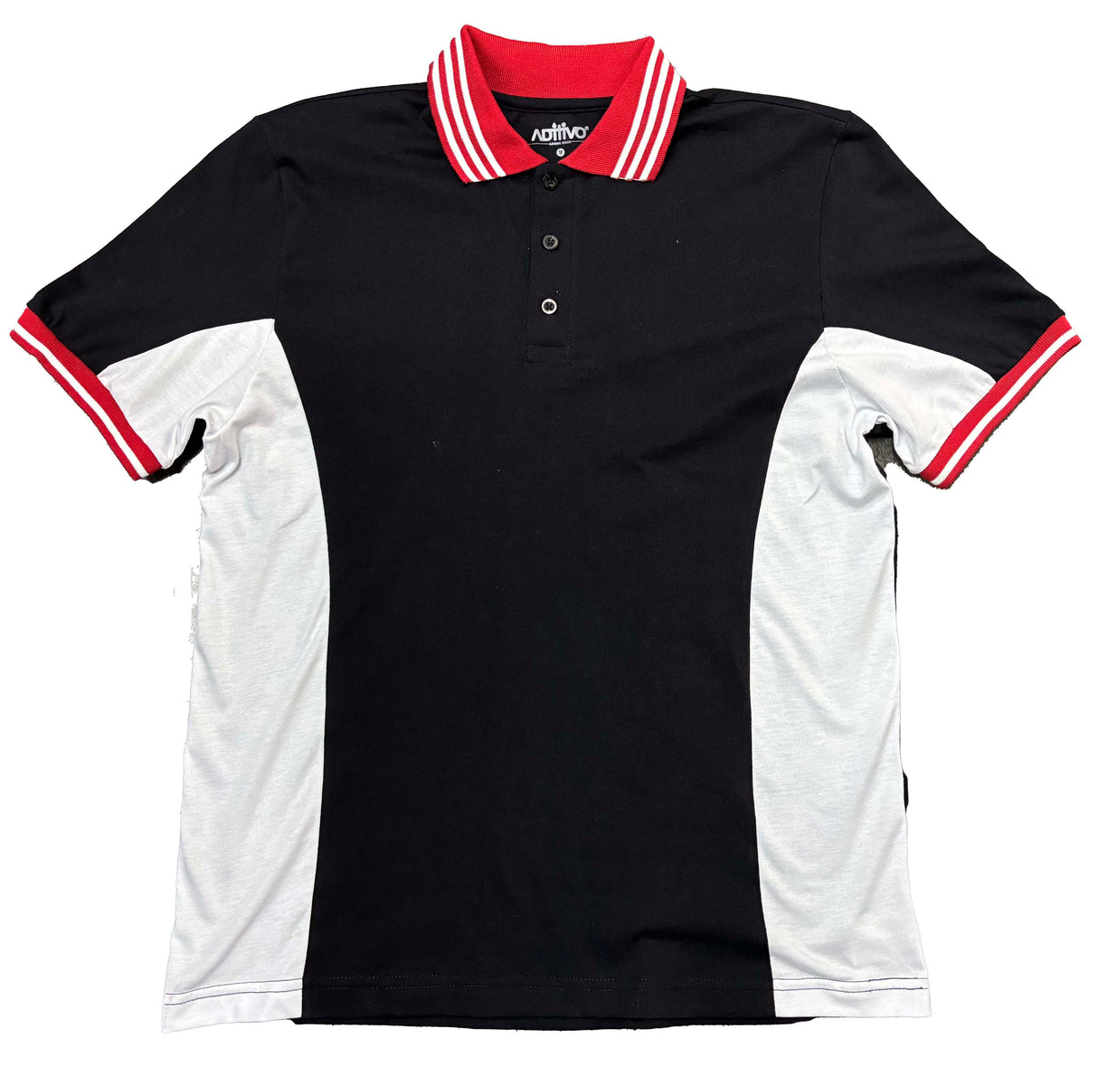 Playera Polo MC / CORTES COSTADOS  NEGRO/BLANCO (9042730057951)