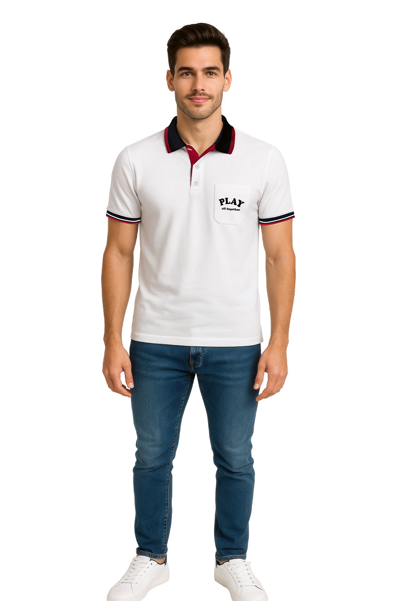 Playera Polo MC / MARINO ROJO  BLANCO/ROJO (9059792060639) (9064638087391)