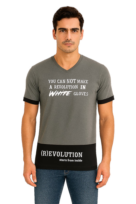 Playera Caballero MC / WHITE   RATAGRIS/NEGRO (9096486060255)