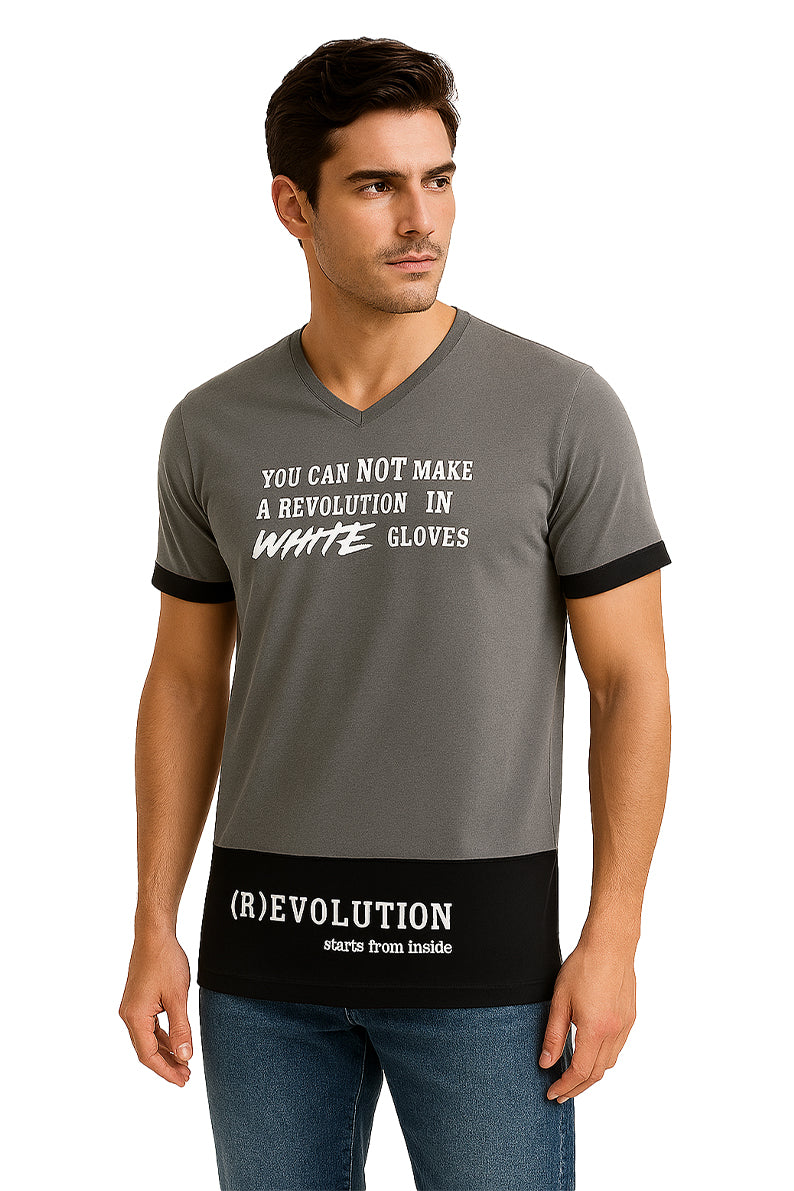 Playera Caballero MC / WHITE   RATAGRIS/NEGRO (9096486060255)