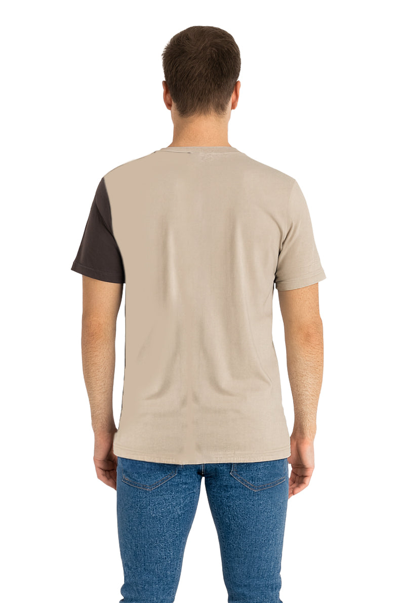 Playera Caballero MC / GATO CORTES BEIGE/CAFE (9145052627167)