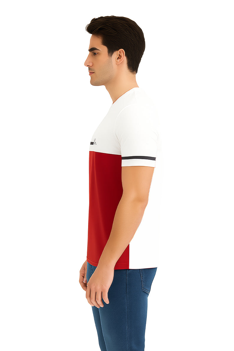 Playera Caballero MC / KING BLANCO/ROJO (9108063486175)